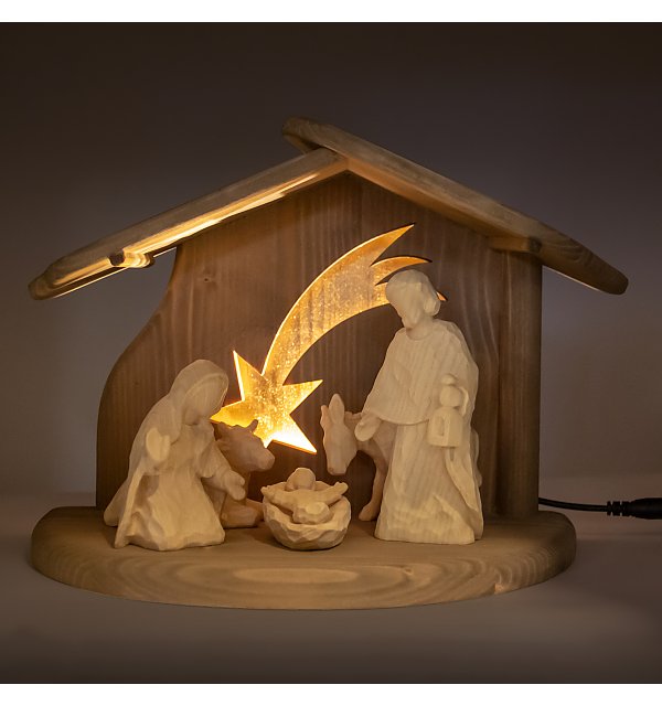 8179 - Holy Family Stable star with LED ANNA NATUR